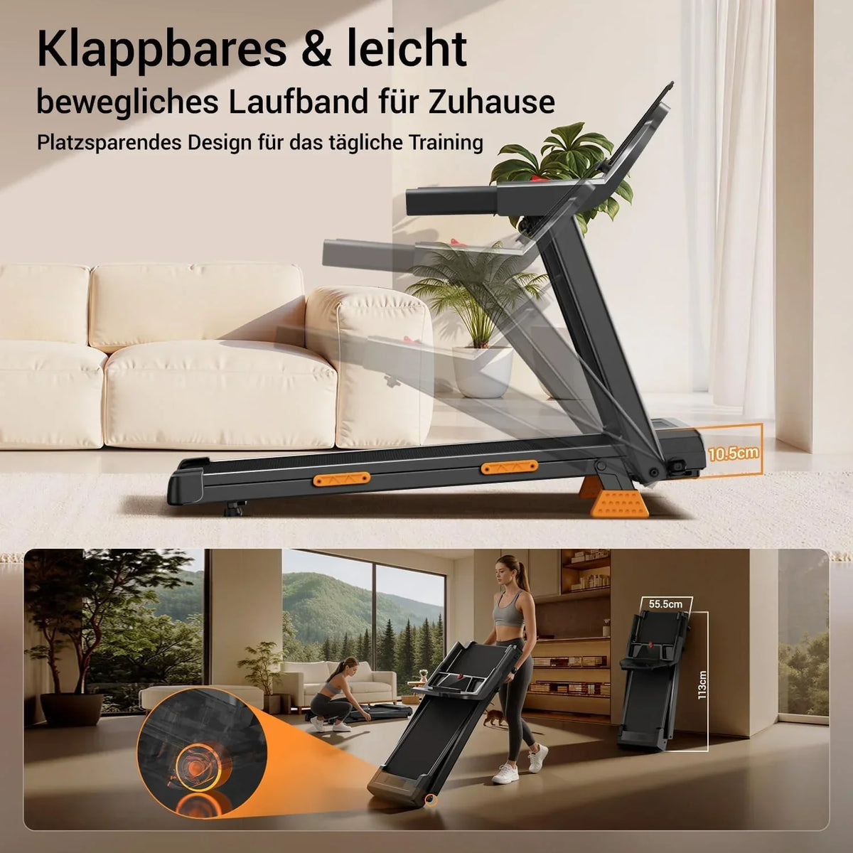 Cinta de correr plegable para casa SF20 con inclinación del 15%, velocidad de 12 km/h, motor de 3,0 CV, pantalla LED y capacidad de carga de 160 kg