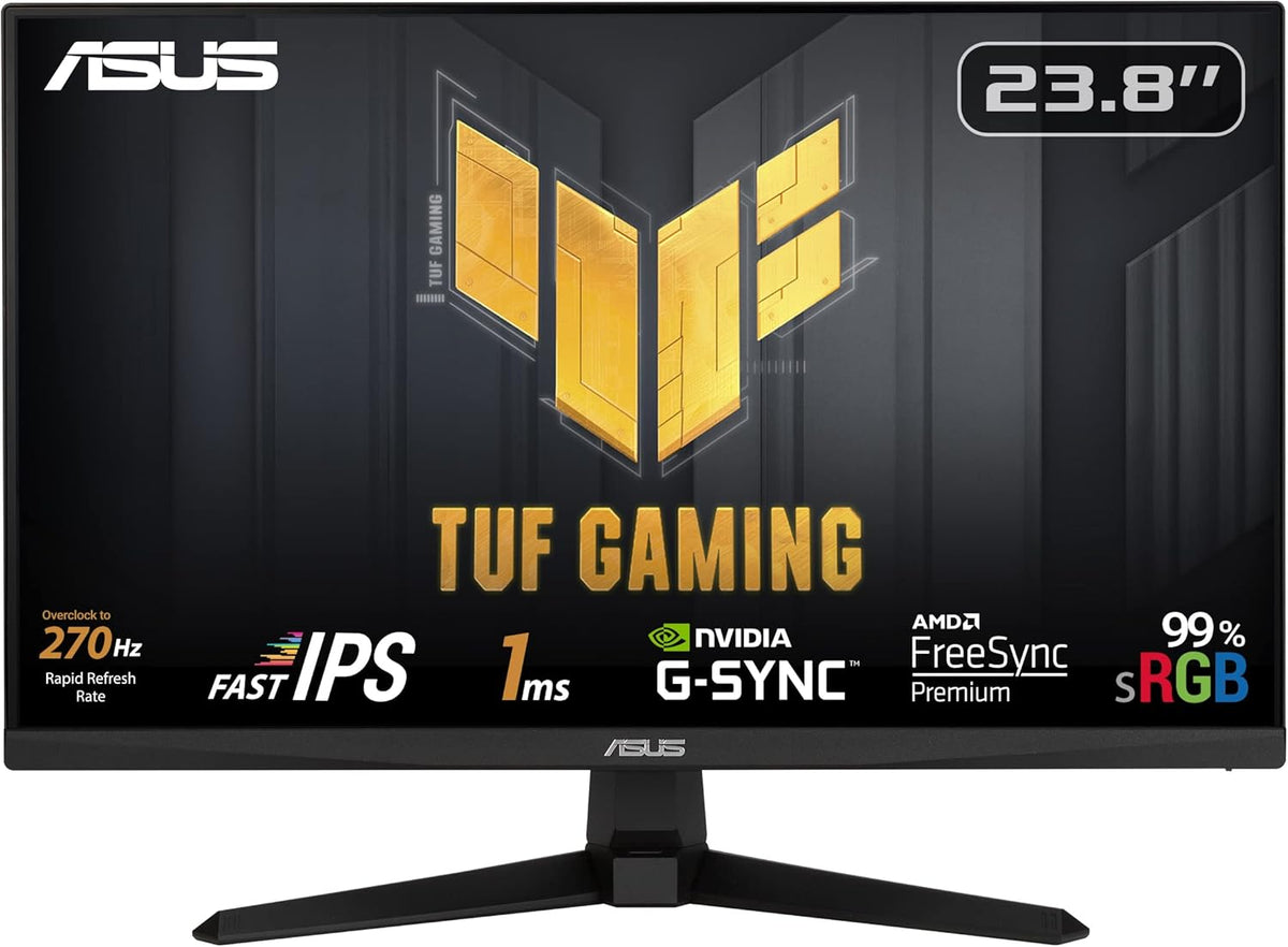 ASUS TUF Gaming VG249QM1A - Monitor gaming eSports de 23,8" FHD - Panel IPS - 270Hz - 1ms - 16:9 - 1920x1080 - DisplayPort y HDMI - Altavoces - AMD FreeSync - Compatible con G-Sync - ELMB - 99% sRGB