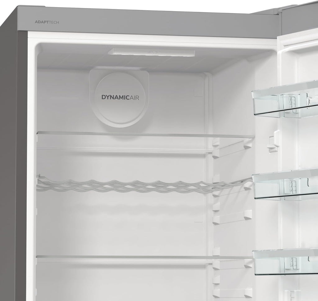 Frigorífico Gorenje R 619 DAXL6/AdaptTech/FreshZone/Función de enfriamiento rápido/Sistema de refrigeración por circulación de aire/Pantalla LED / 398l / 185cm / Clase energética D/Acero inoxidable
