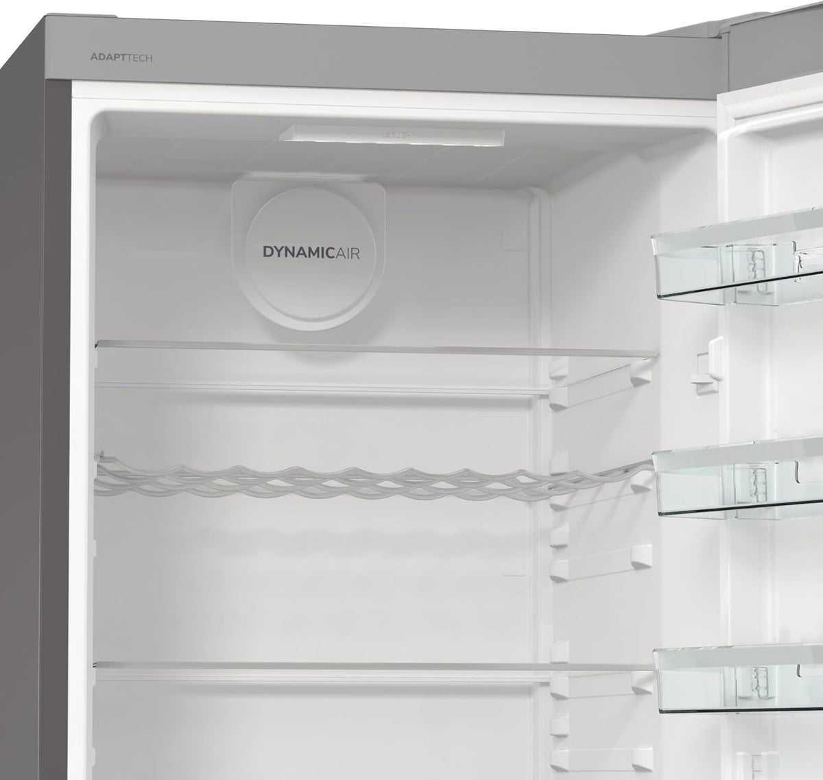 Frigorífico Gorenje R 619 DAXL6/AdaptTech/FreshZone/Función de enfriamiento rápido/Sistema de refrigeración por circulación de aire/Pantalla LED / 398l / 185cm / Clase energética D/Acero inoxidable
