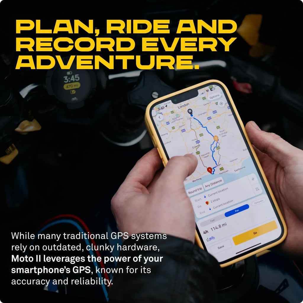 Navegador para moto Beeline Moto II, navegación global, interfaz de minimapa, 14h de batería, IP67, USB C, soporte de correa