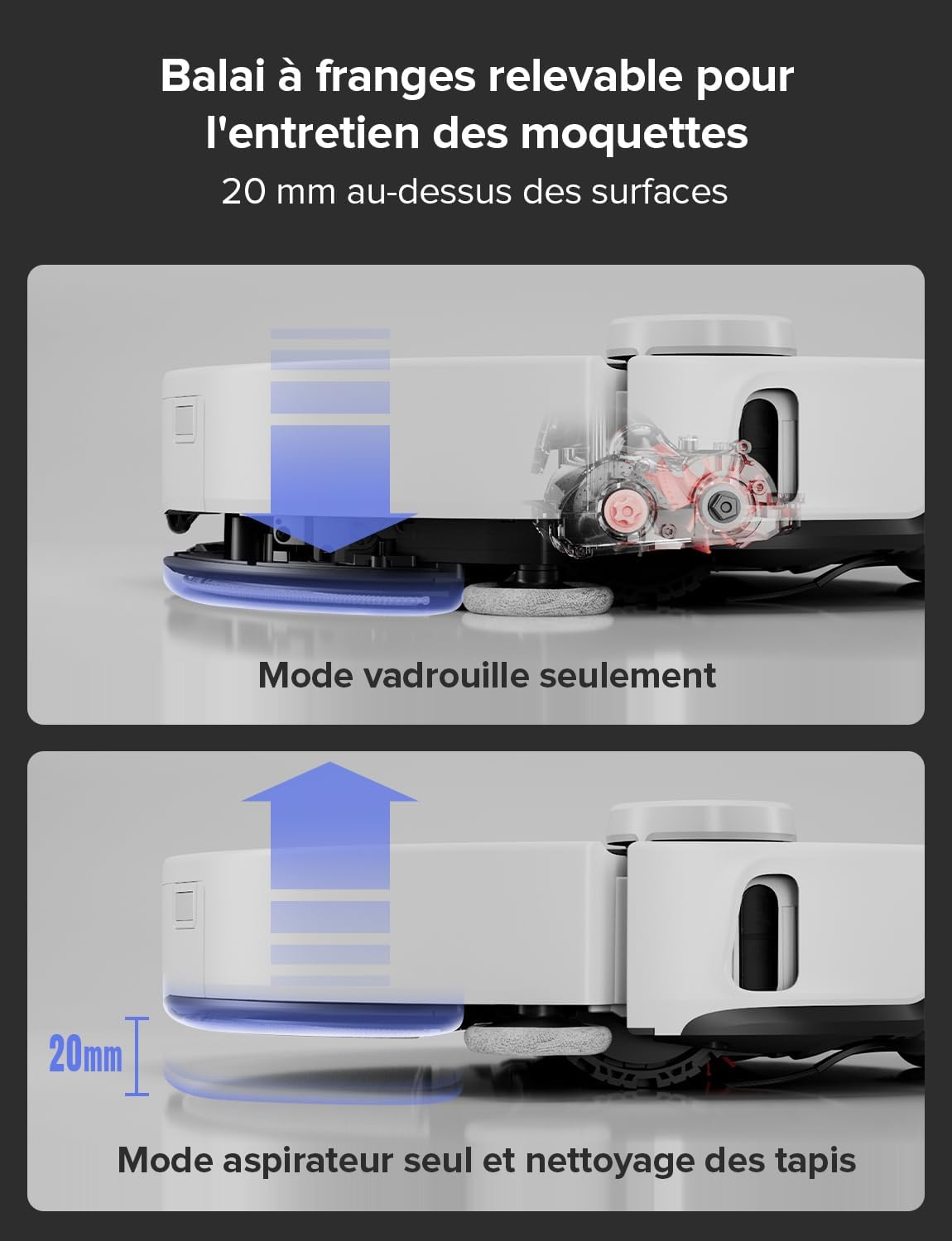 Roborock S8 MaxV Ultra Robot Aspirador con Estación 8 en 1, Robot Aspirador y Fregasuelos con Cepillo Lateral y Succión DuoRoller de 10000 Pa, Autolavado de Mopa y Bandeja a 60℃