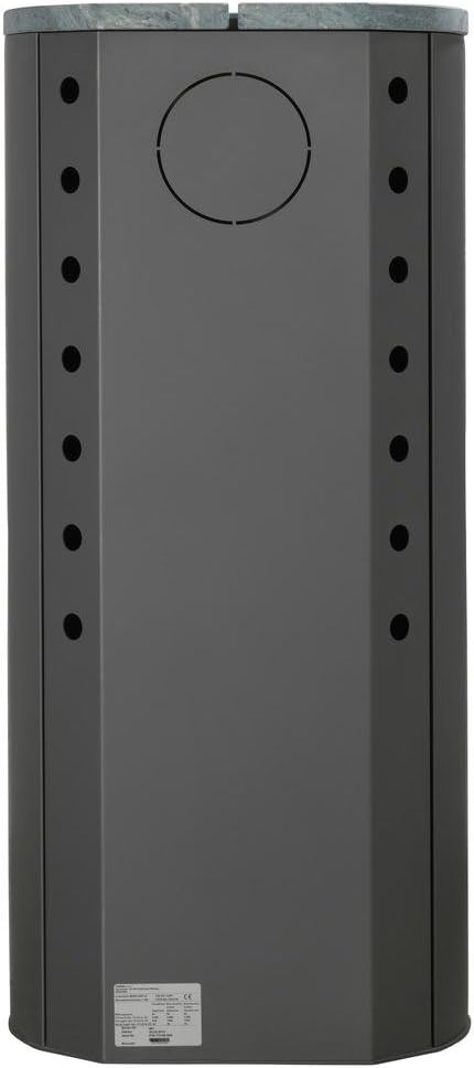 Estufa de leña THERMIA München, piedra natural, 7 kW, combustión continua, automática gris