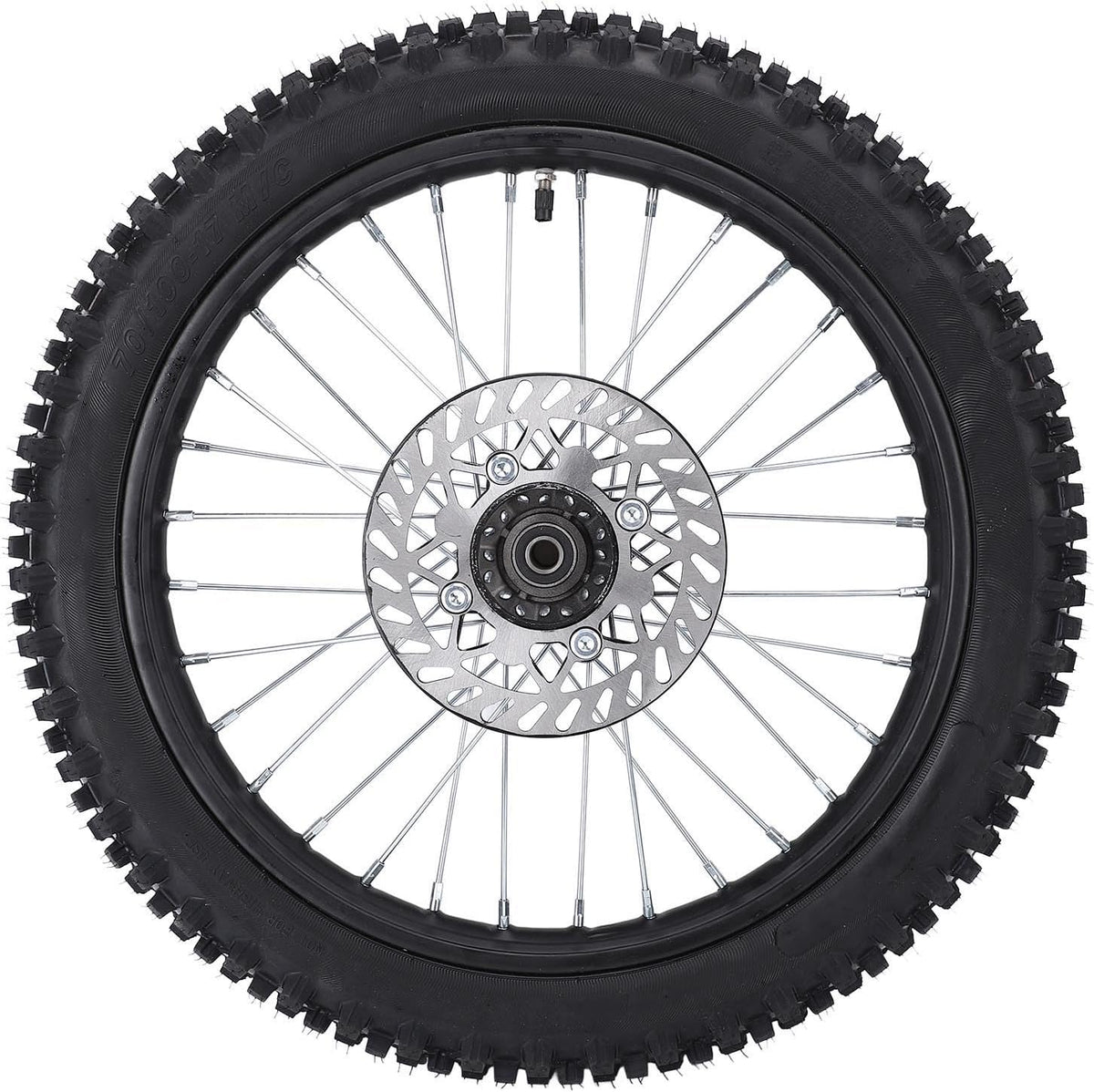 HUIOP Conjunto de llanta y neumático de rueda delantera de 17 pulgadas, cámara de aire 70/100-17 2.75-17, de 12 mm con rotor de freno para Dirt Pit Bike, optimizando el rendimiento con