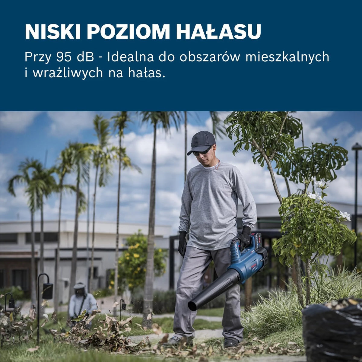 Bosch Professional system 18V: akumulatorowa dmuchawa BITURBO GBL 18V-750 (objętość przepływu 780 m³/h, prędkość przepływu powietrza do 198 km/h, regulacja prędkości obrotowej)