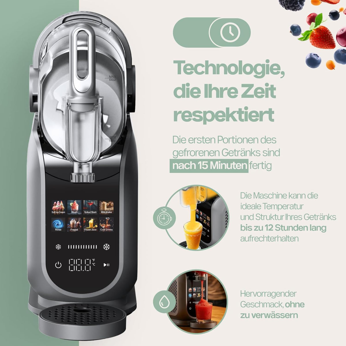 Heladera 4Swiss de autocongelación con compresor para helados, batidos, granizados y yogur - SM026