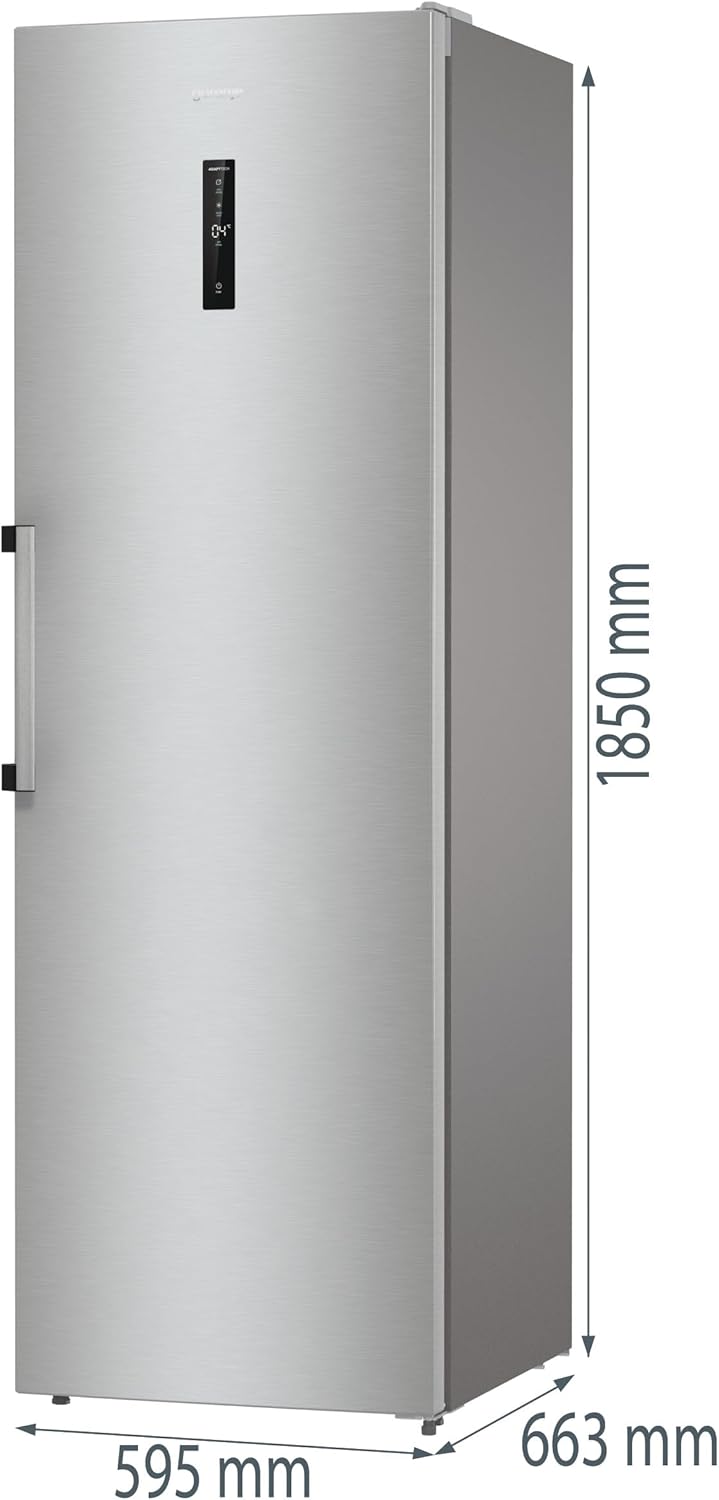 Frigorífico Gorenje R 619 DAXL6/AdaptTech/FreshZone/Función de enfriamiento rápido/Sistema de refrigeración por circulación de aire/Pantalla LED / 398l / 185cm / Clase energética D/Acero inoxidable