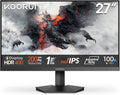 Monitor Gamer KOORUI G2711P de 27 pulgadas, 200Hz, Pantalla Gaming Fast IPS FHD, 1ms, HDR400, Adaptive Sync, compatible con VESA 75 * 75mm, HDMI 2.0/DP1.4, luz azul reducida