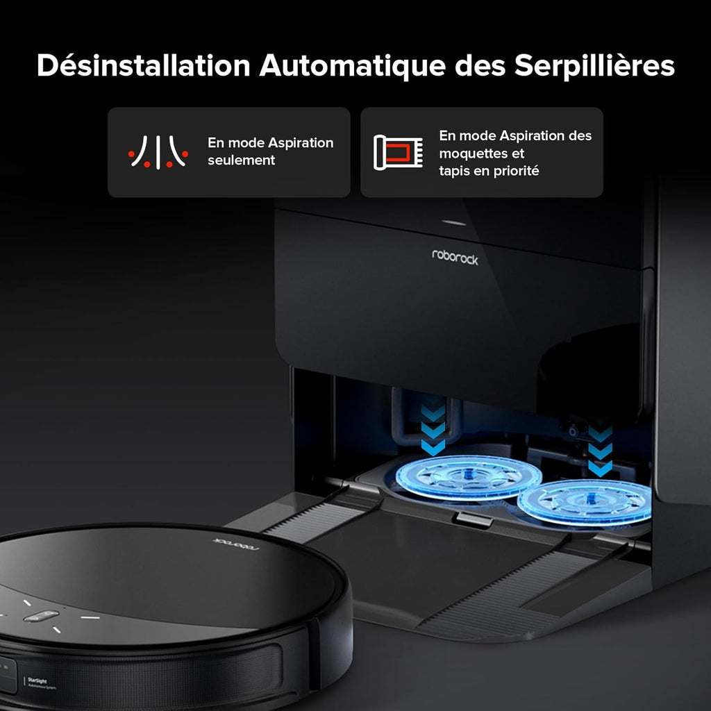 Robot Aspirador Roborock Saros 10R, Cepillo y Mopa Elevables y Extensibles, Triple Sistema Anti-enredos, Estación Multifuncional 4.0, Evitación Avanzada de Obstáculos, 7,98 cm