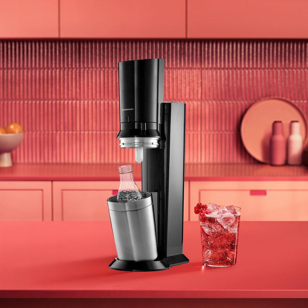 Máquina de agua con gas SodaStream Crystal 3.0 con 2 cilindros de CO2 Quick-Connect y 2 garrafas de cristal