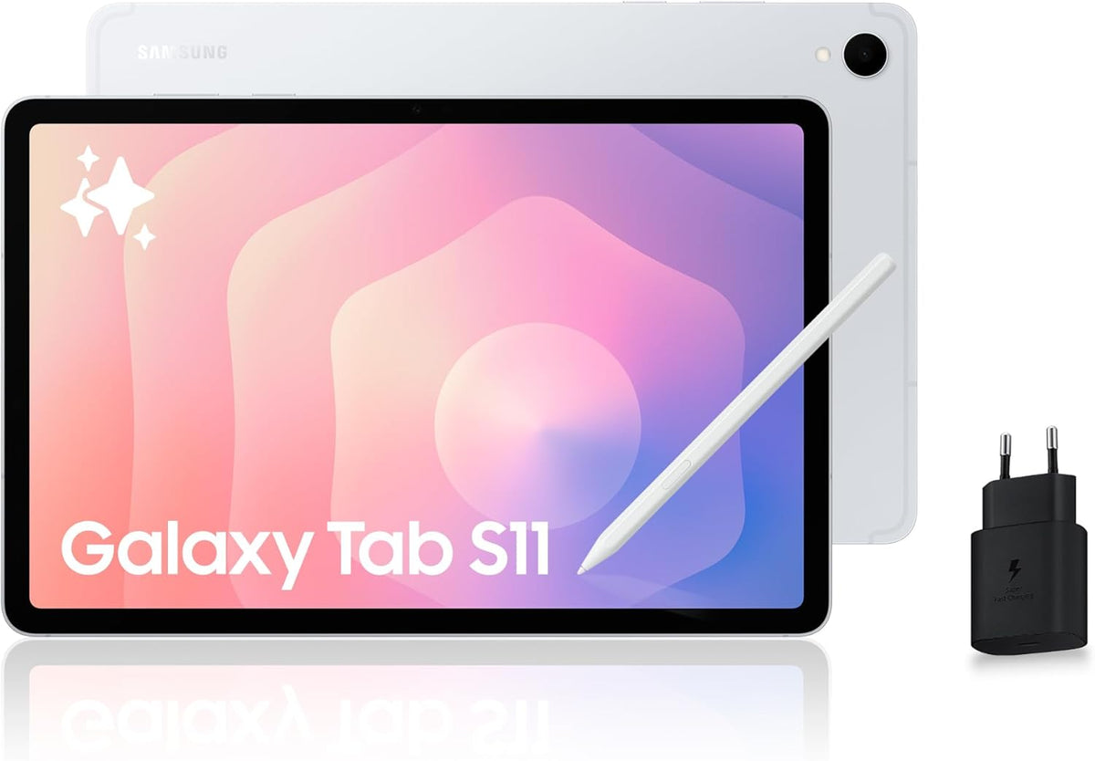 Samsung Galaxy Tab S11 11'' WiFi 128 GB, Tablette Android avec Galaxy AI, Dex, Argent, S Pen et chargeur secteur rapide 25W inclus, version FR