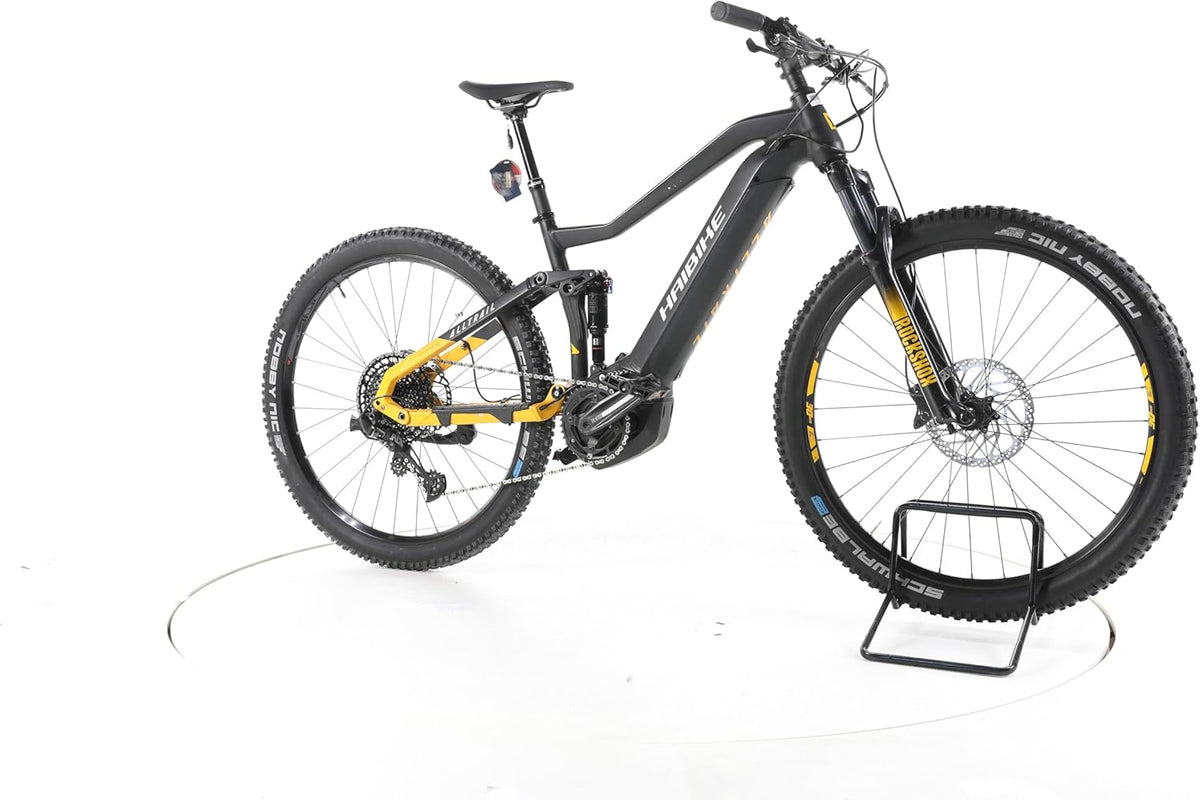 HAIBIKE E-Bike Alltrail 6 E-Bike de doble suspensión para hombre y mujer, bicicleta eléctrica de 29 pulgadas, Yamaha 70 Nm 630 Wh, 12 velocidades, horquilla de suspensión RockShox, freno de disco hidráulico, 167-175 cm, negro (reacondicionada)