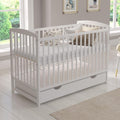 Cuna colecho Love For Sleep 120x60 cm con colchón de espuma, color blanco, modelo Jacob - Cuna de madera para bebé, cuna convertible, cama infantil con barrotes
