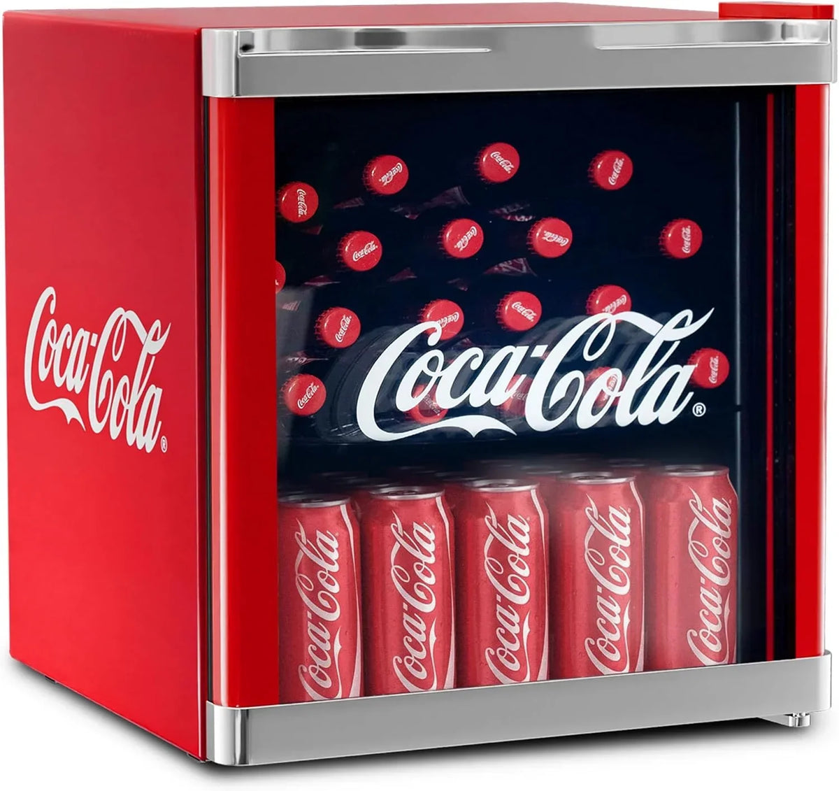 Mininevera para bebidas CC 165 de 50 l con puerta de cristal de seguridad, 39 dB, independiente, para bebidas