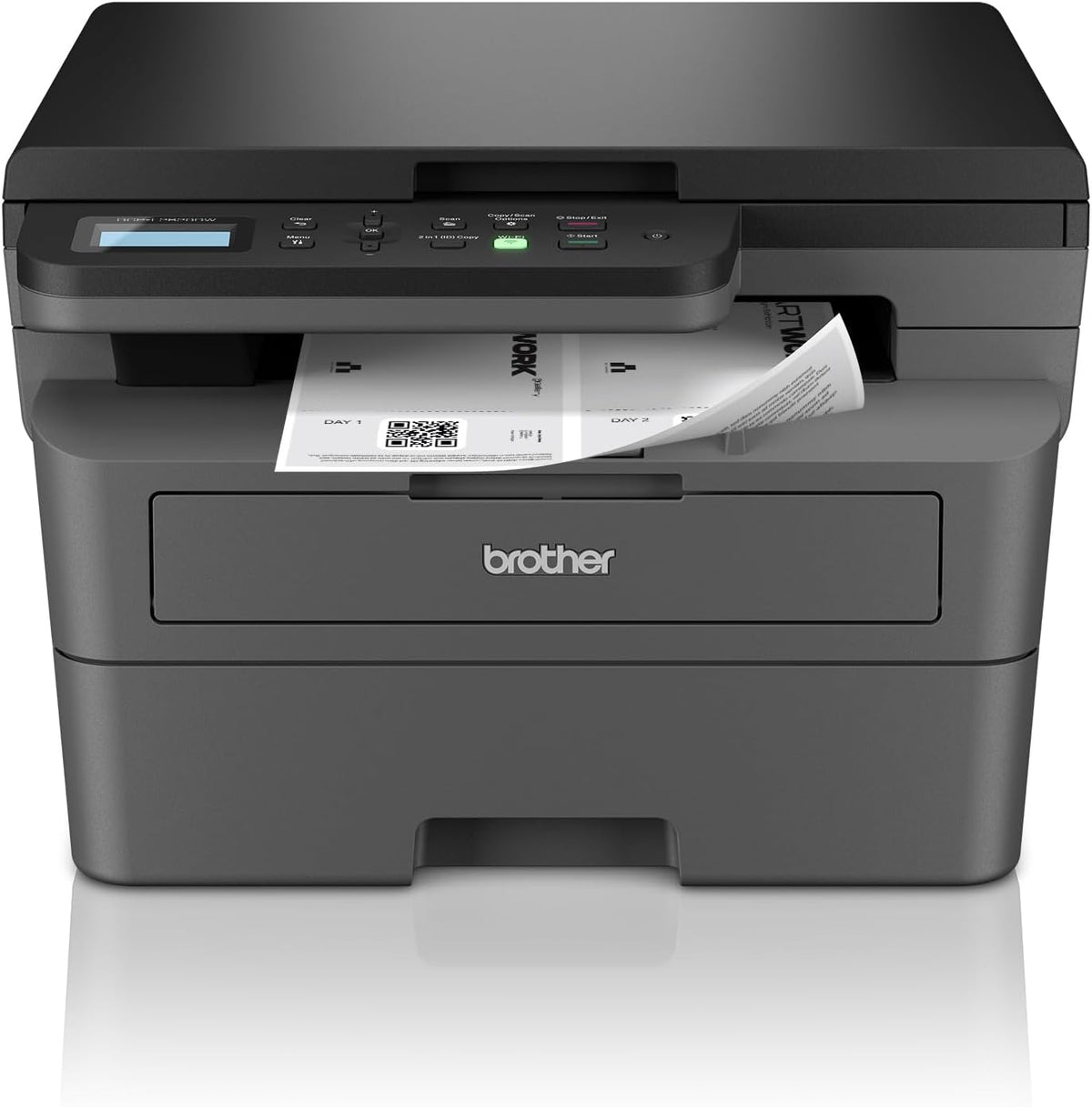 Impresora multifunción láser monocromo 3 en 1 Brother DCP-L2620DW, 32 ppm, impresión a doble cara automática, panel de control LCD de 2 líneas, USB y Wi-Fi de 5 GHz