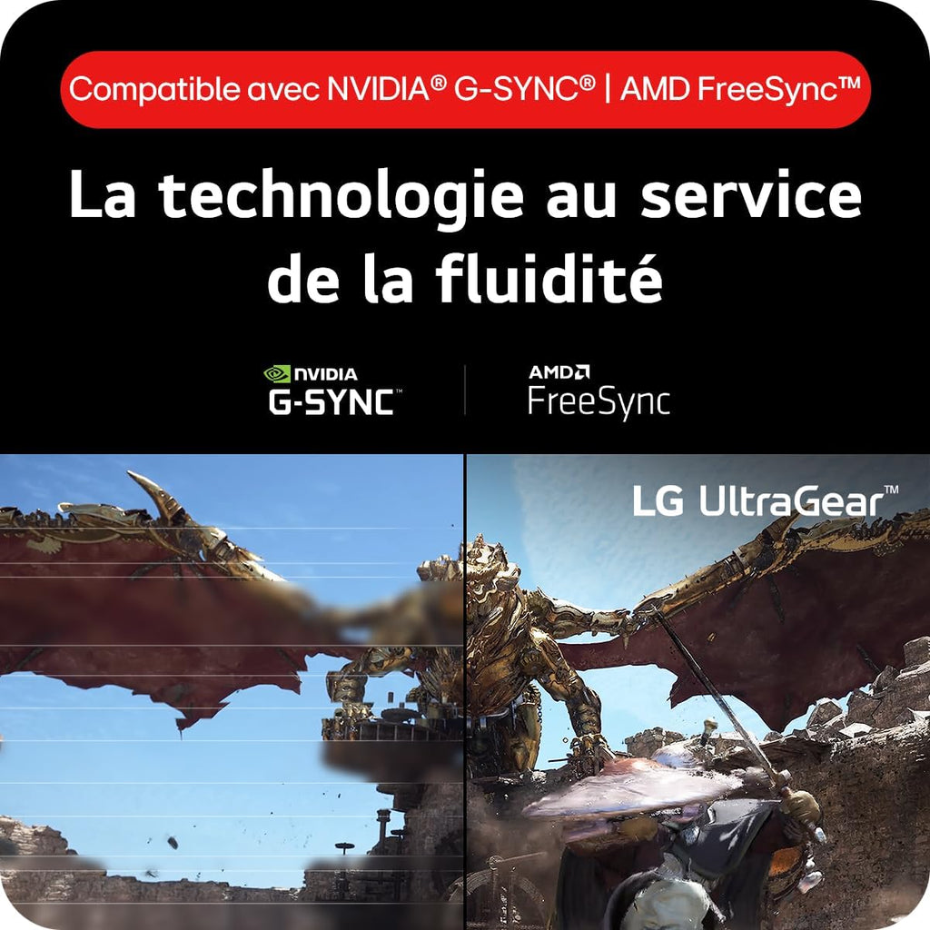 LG Ultragear™ 27GS75Q-B.AEU Monitor Gaming 27" - Panel IPS con resolución QHD (2560x1440), 1ms 180Hz (200Hz O/C), sRGB 99% (CIE1931), AMD FreeSync, compatible con NVIDIA G-Sync