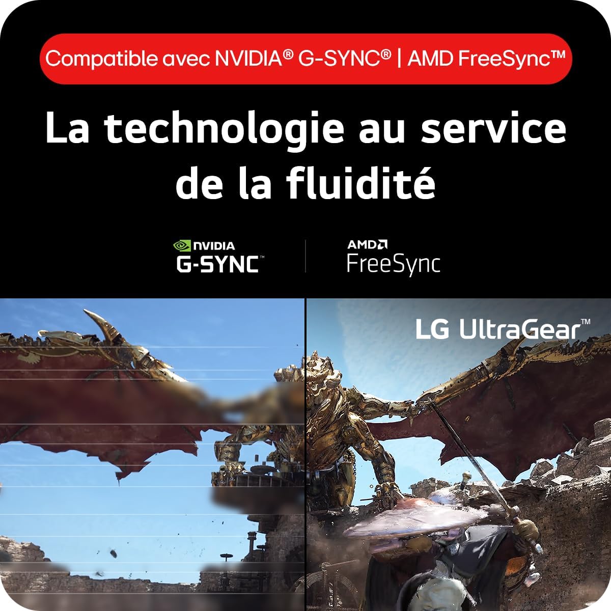 LG Ultragear™ 27GS75Q-B.AEU Monitor Gaming 27" - Panel IPS con resolución QHD (2560x1440), 1ms 180Hz (200Hz O/C), sRGB 99% (CIE1931), AMD FreeSync, compatible con NVIDIA G-Sync