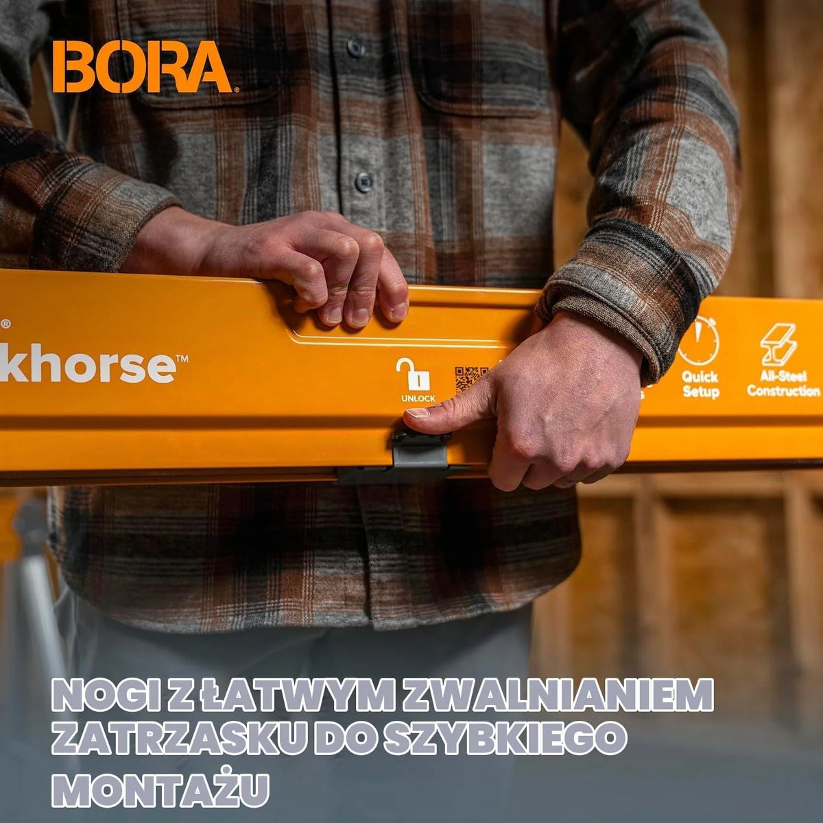 BORA Koń pociągowy XT Piła konie, składana, wytrzymała, regulowana wysokość, para z regulowanymi nogami, wytrzymała piła dla wykonawców, przenośny stół warsztatowy z wbudowanym otwieraczem do butelek