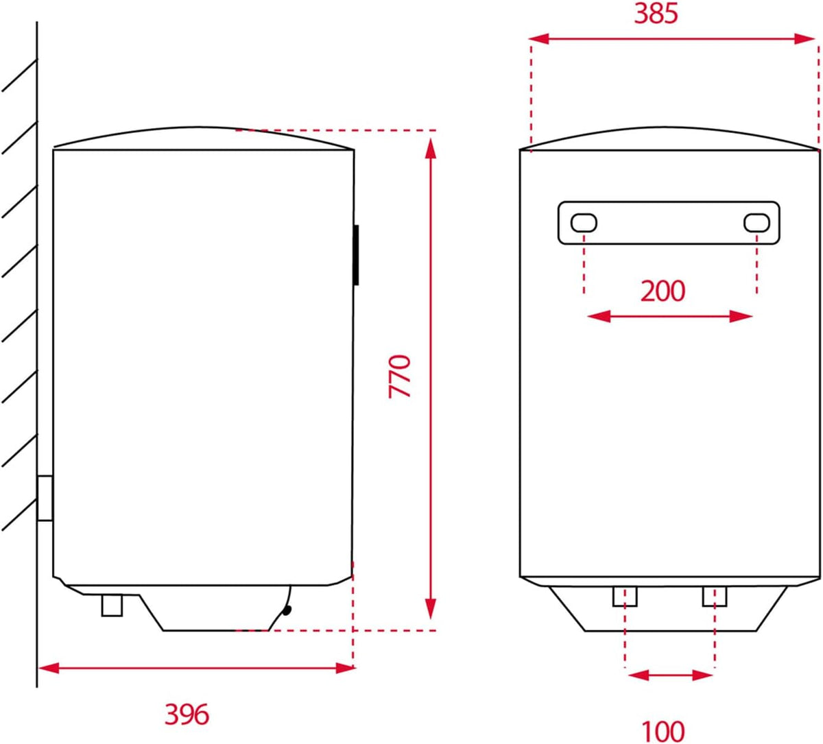 TEKA Termo Eléctrico 50 L, Instalación Vertical, Protección contra sobrecalentamiento, Indicador LED, Modelo EWH 50 C