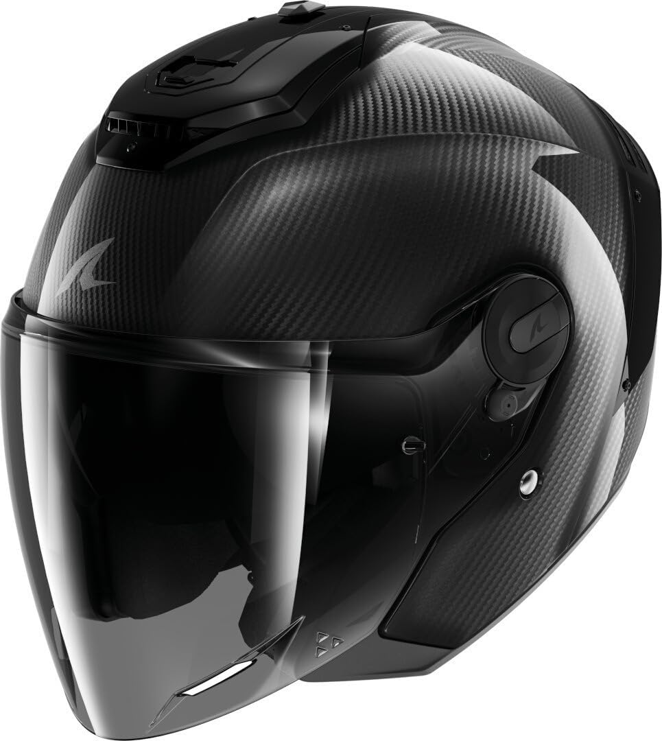 SHARK, Casco de moto tipo jet RS Jet Full Carbon Antracita Carbono Dad, L
