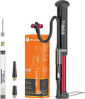 Bomba de pie para bicicleta con manómetro 220 PSI, minibomba de aire de aluminio compatible con válvulas Schrader, Presta y Dunlop, portátil