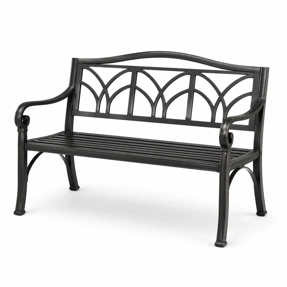 Banco de jardín de hierro forjado 128x58x78 cm
