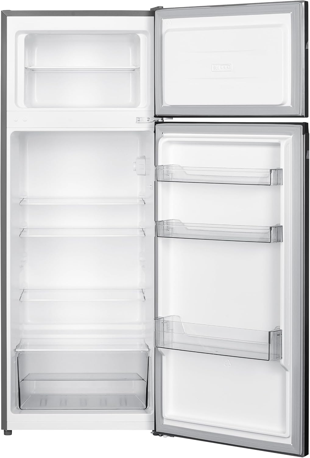 Bauknecht K55T0 413S Frigorífico-congelador independiente / congelador superior / capacidad neta total: 206 l / 169 l refrigeración / 37 l congelación / doble puerta / clase de eficiencia energética D / plateado