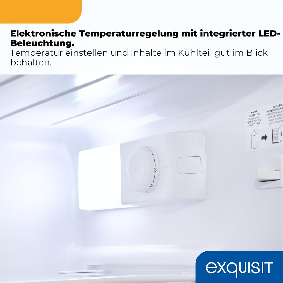 Frigorífico combi Exquisit | 85 l de capacidad útil, clase energética E, 40 dB(A) | diseño compacto, congelador de 4 estrellas, iluminación LED, control electrónico de temperatura | KGC590-30-E-040E negro