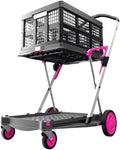 Carros plegables, funcionales y versátiles | Carro plegable móvil | Carrito de la compra con caja de almacenamiento (negro)