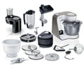 Procesador de alimentos Bosch Serie 4 con báscula, bol de acero inoxidable apto para lavavajillas, batidora, picadora de carne, sistema de mezclado planetario, cortador-rallador, 3 discos, cortador de dados, 1000 W, MUM5XL74