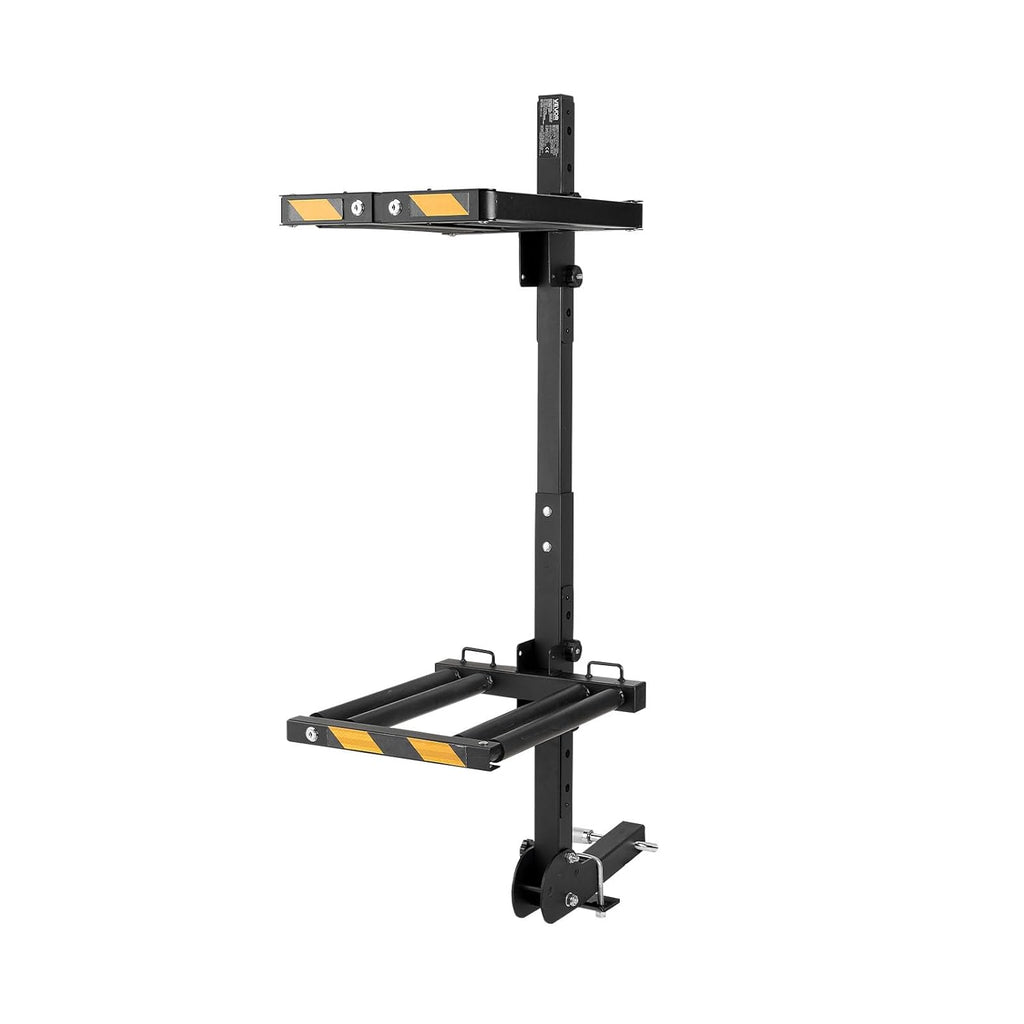 Portaesquís de remolque plegable VEVOR, compatible con receptor de 5 cm, soporte ajustable para tablas de snowboard, capacidad para 6 pares de esquís o 4 tablas, con cerradura, correa de seguridad, acceso inclinable