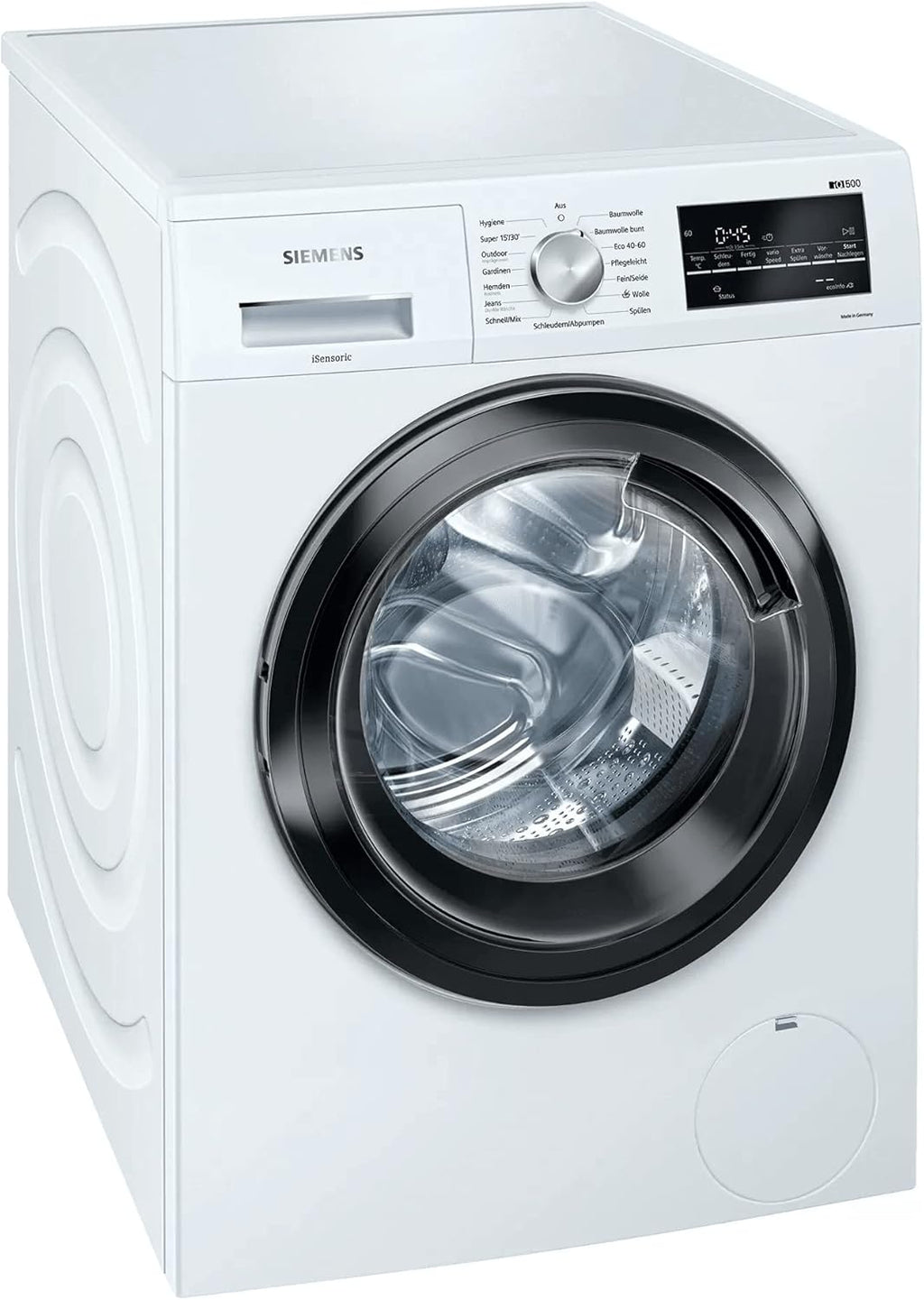 Lavadora Siemens WM14G400 iQ500 / 8kg / C / 1400 rpm / Programa Outdoor / Función varioSpeed / Función de pausa y carga / aquaStop, blanco/negro