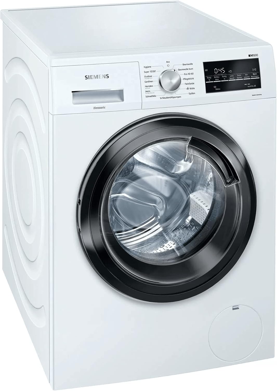 Lavadora Siemens WM14G400 iQ500 / 8kg / C / 1400 rpm / Programa Outdoor / Función varioSpeed / Función de pausa y carga / aquaStop, blanco/negro