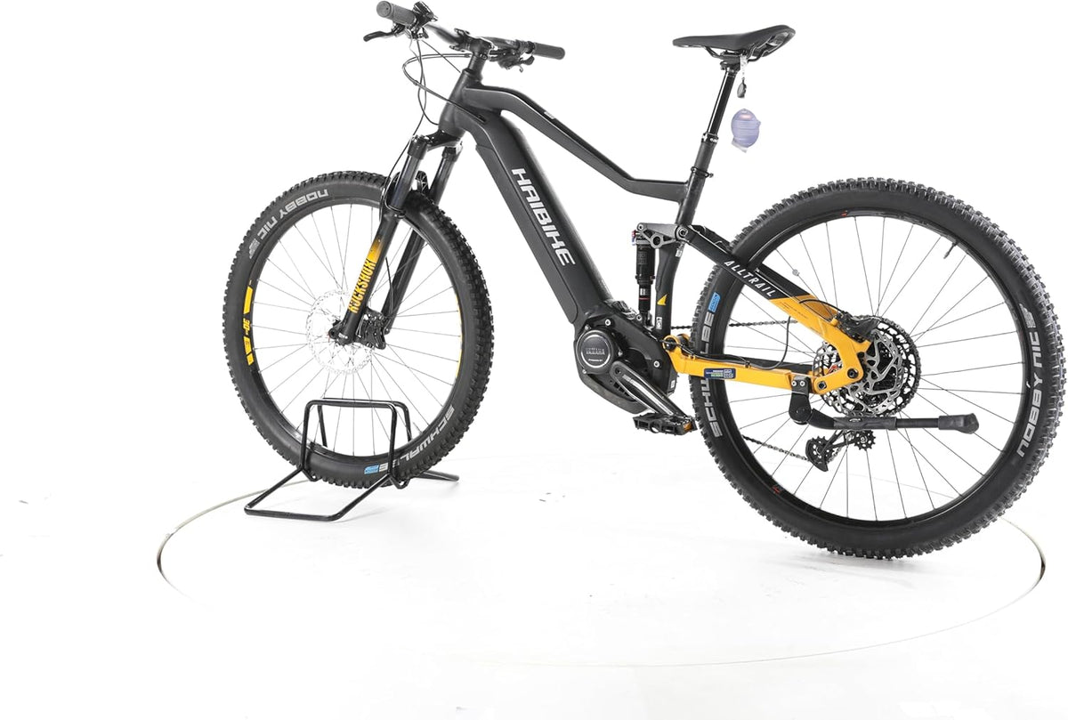 HAIBIKE E-Bike Alltrail 6 E-Bike de doble suspensión para hombre y mujer, bicicleta eléctrica de 29 pulgadas, Yamaha 70 Nm 630 Wh, 12 velocidades, horquilla de suspensión RockShox, freno de disco hidráulico, 167-175 cm, negro (reacondicionada)
