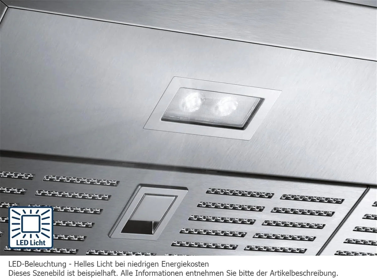 Bosch DUL63CC50 okap kuchenny z serii 4 podtynkowy, 1 silnik i 3 prędkości ssania, oświetlenie LED, 60 cm, 146 W, stal nierdzewna