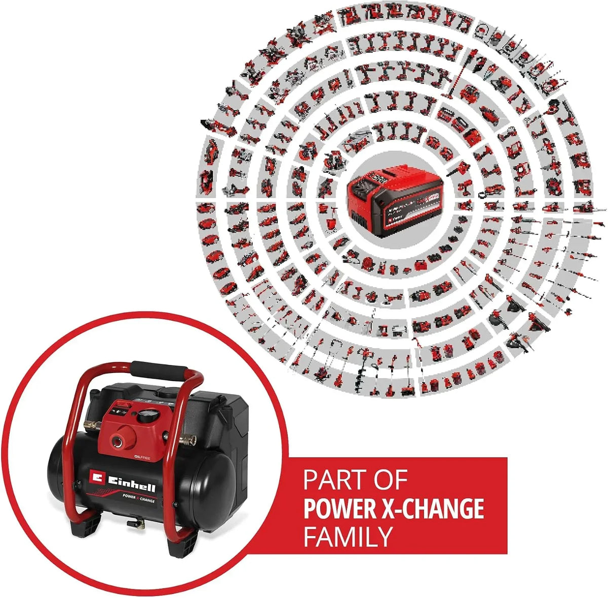 Compresor a batería TE-AC 36/150 Li OF-Solo Power X-Change 36V 8 bar depósito 6L 150 l/min capacidad de aspiración sin batería