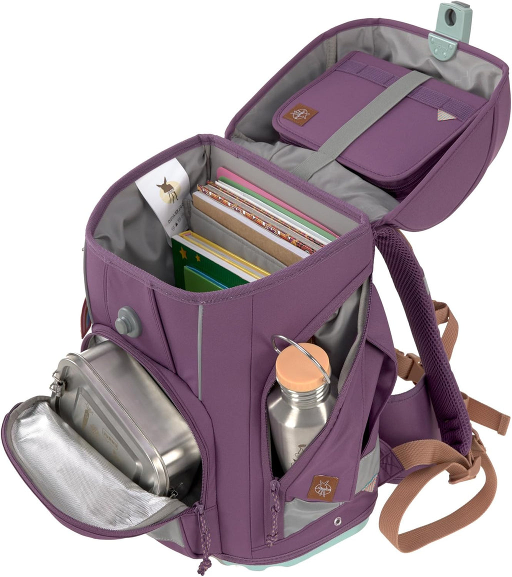 LÄSSIG Set de mochila escolar de 7 piezas para niños/School Set Boxy Unique Negro