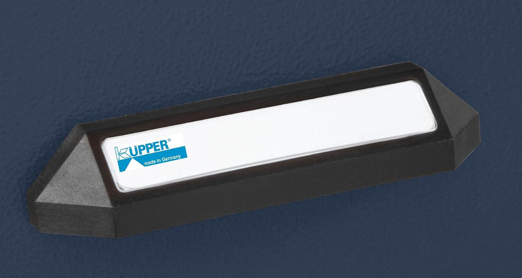 Banco de trabajo Küpper 12283, 240x84x60cm, 6 cajones, 2 puertas, 300 kg de capacidad de carga, tablero de trabajo de haya maciza de 30 mm (azul oscuro)