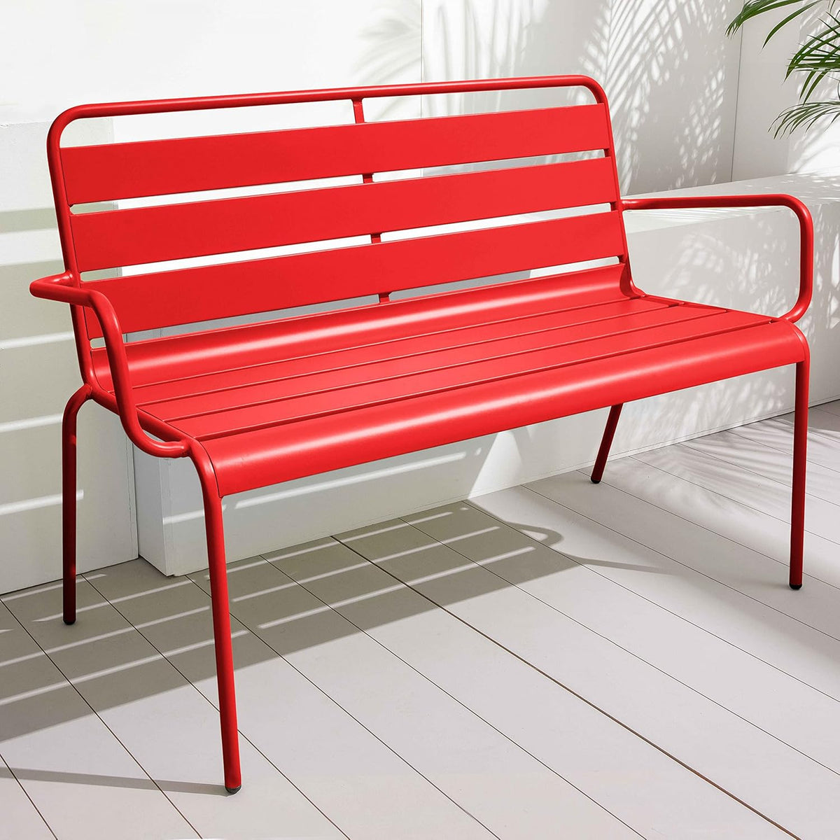 Banco de jardín de metal Oviala, rojo – Palavas