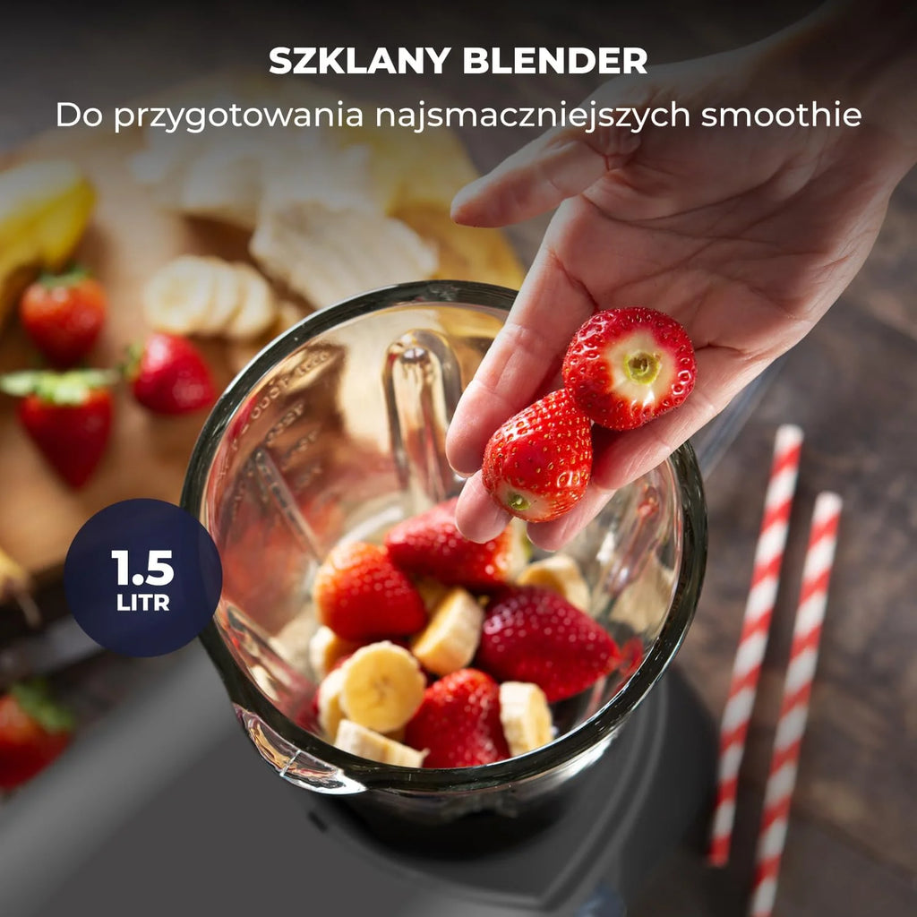 Robot kuchenny 2000 W, robot kuchenny, procesor żywności, miska do mieszania 6,2 l, w zestawie maszynka do mielenia mięsa, blender i dodatkowe akcesoria (Antracytowy)
