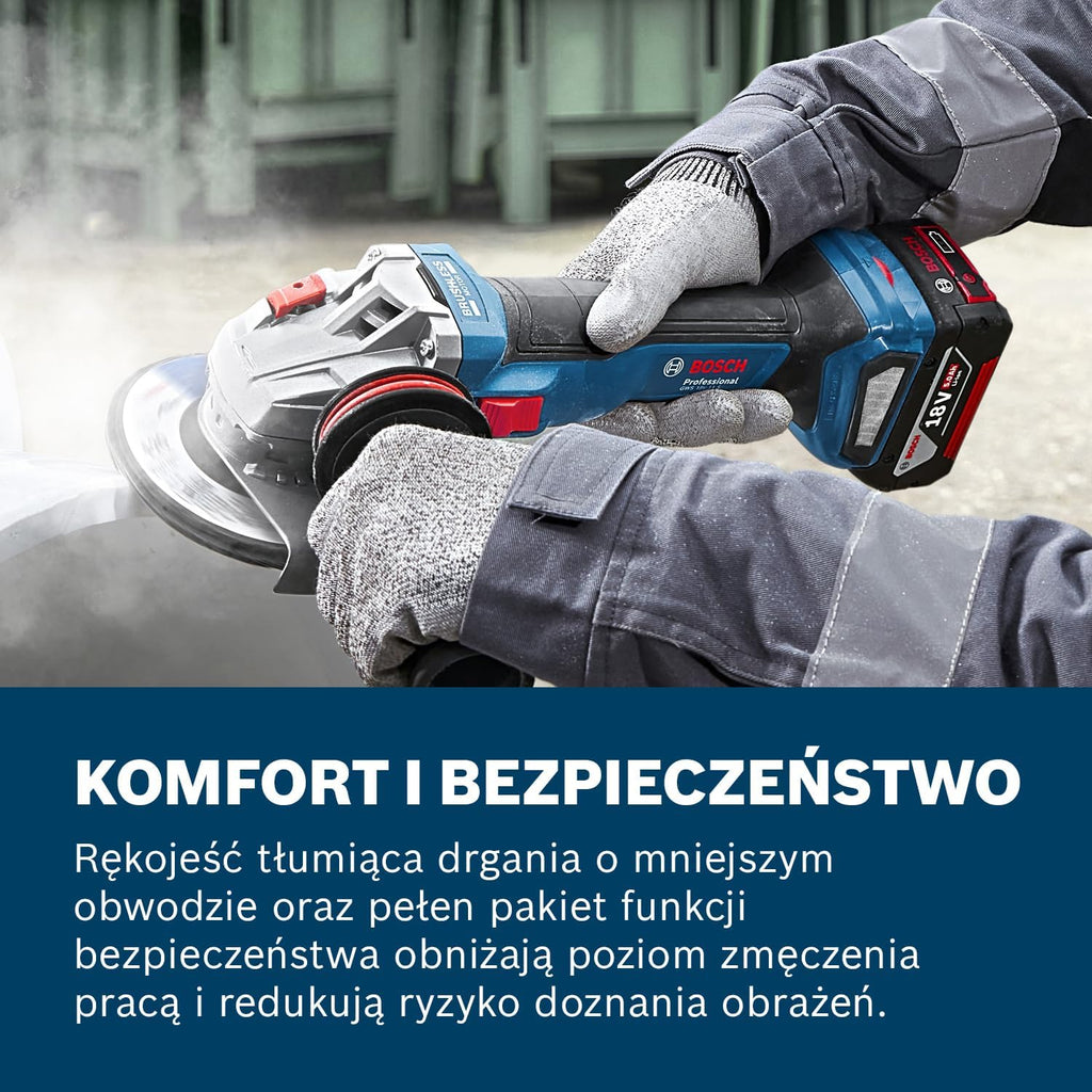 Bosch Professional 18 V firmy Bosch: akumulatorowa szlifierka kątowa GWS 18V-11 S (Ø tarczy 125 mm)