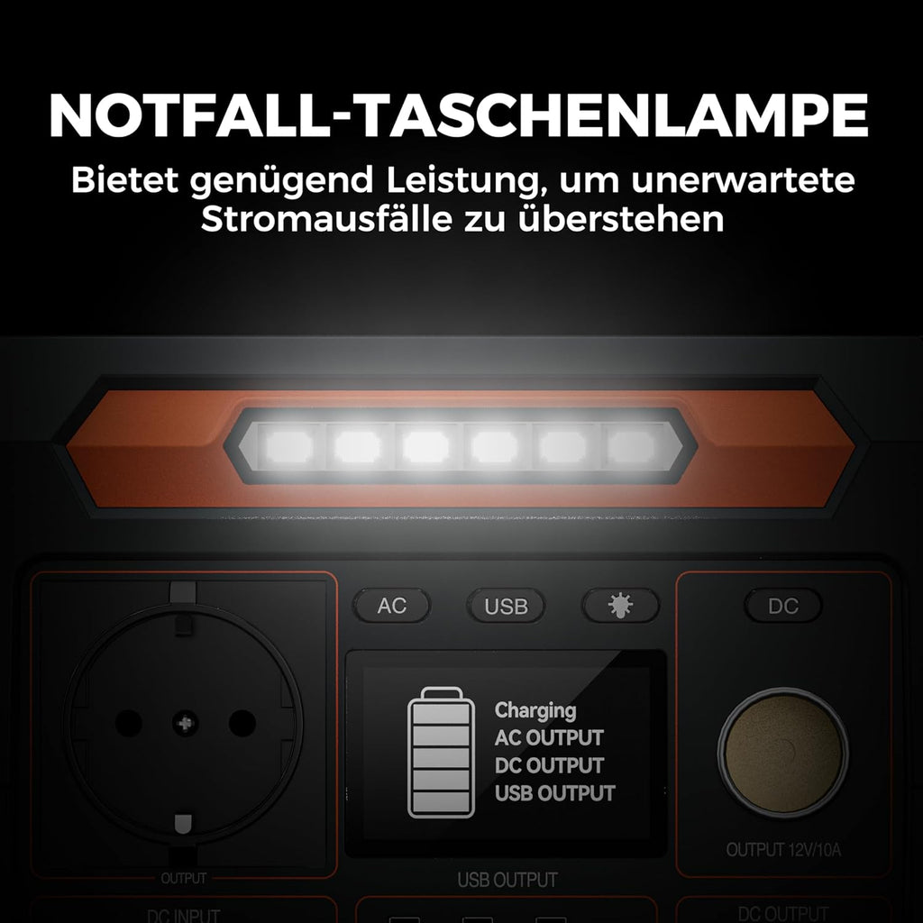 Estación de energía portátil FlashFish de 230Wh con panel solar de 60W, generador solar de 300W (pico de 600W) con 2 puertos CC, 4 puertos USB, luces LED, generador de emergencia para camping, viajes y cortes de energía
