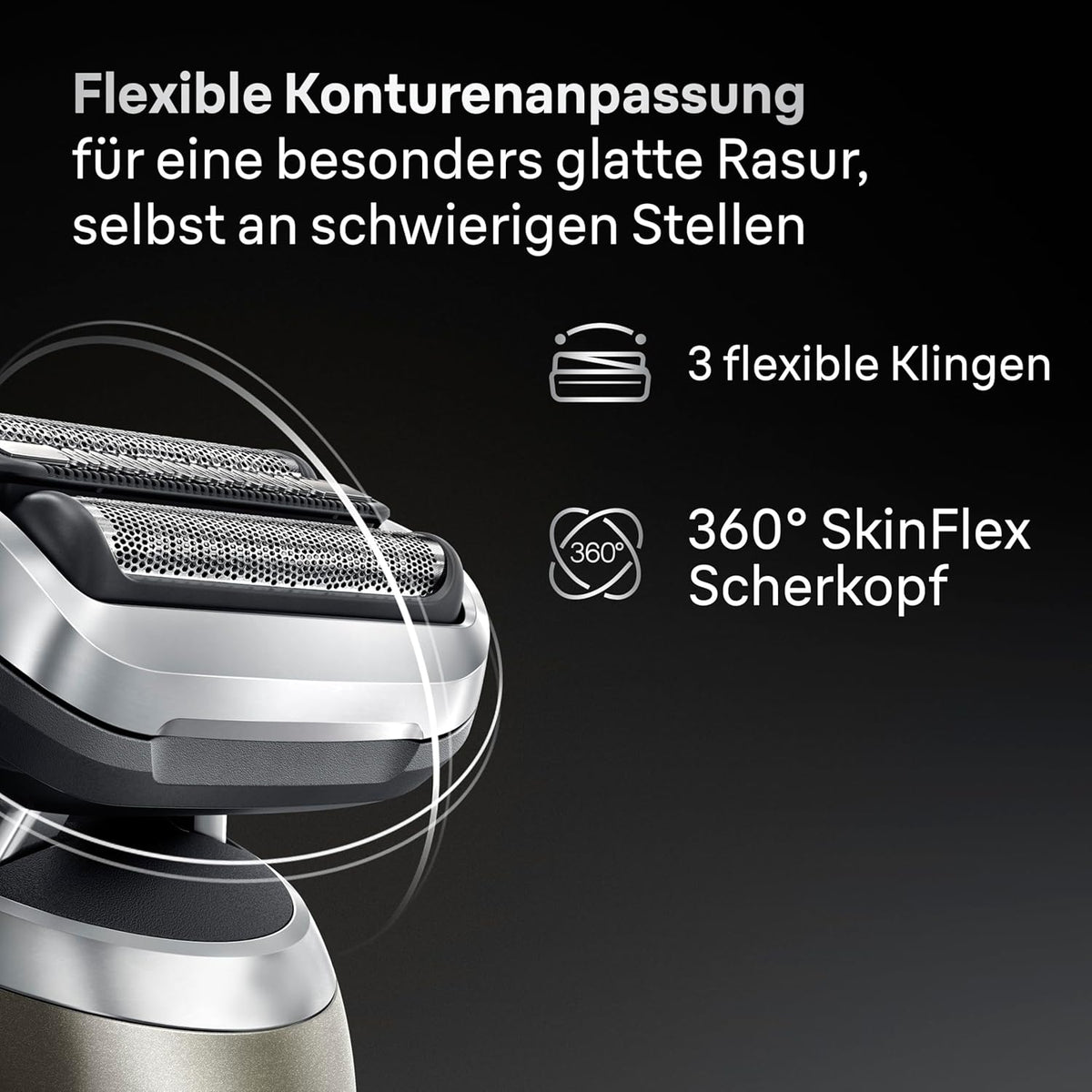 Afeitadora eléctrica Braun Series 7 para hombre, afeitadora eléctrica, 60 min de batería, centro SmartCare 4 en 1, +2 accesorios, afeitadora inalámbrica en seco y húmedo para hombre, resistente al agua, fabricada en Alemania, 72-C7650cc, dorado