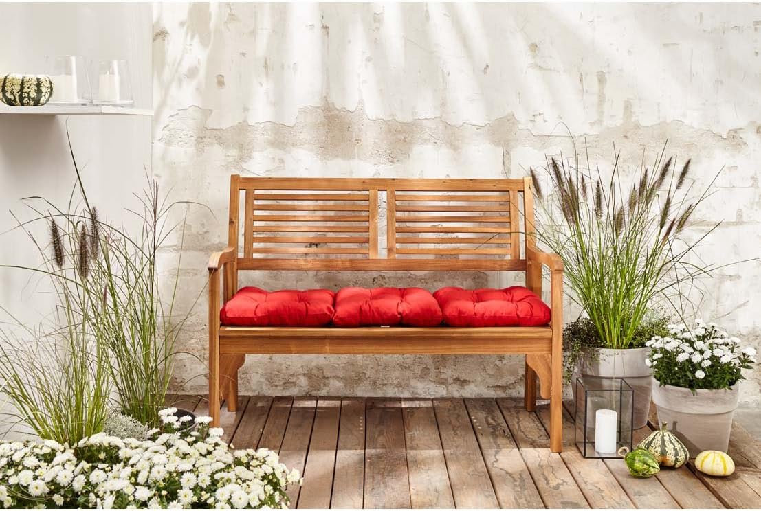 Banco plegable Dehner Douglas, 2 plazas, aprox. 119 x 62 x 90 cm, de madera de acacia con certificación FSC®, natural