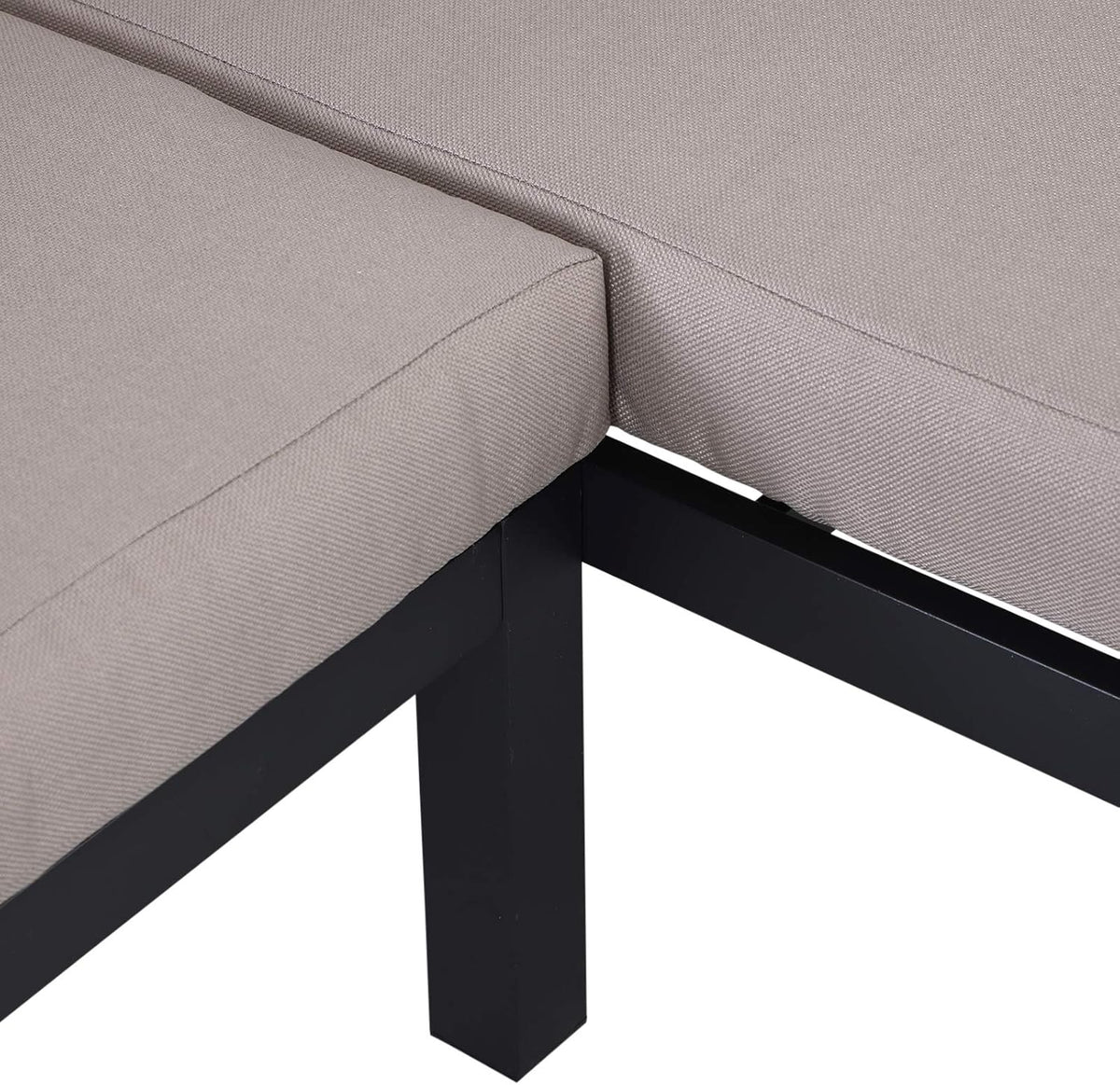 Set de muebles de jardín Outsunny de 3 piezas con mesa auxiliar, sofá con cojines, para exteriores, de aluminio, 164 x 74 x 69 cm