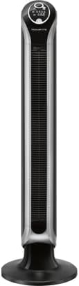 Rowenta VU6670 Eole Infinite, ventilador de torre, temporizador de hasta 8 horas, 3 velocidades, mando a distancia, apagado automático, negro piano