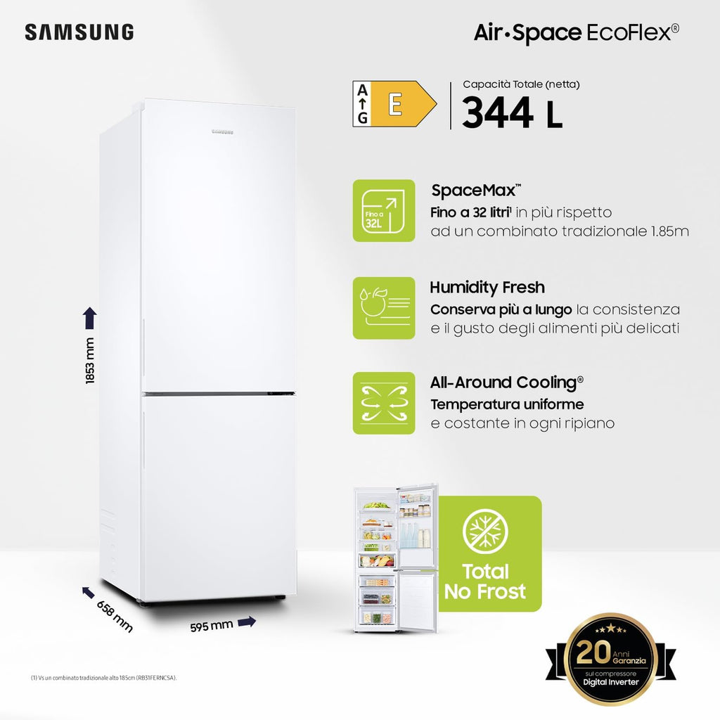 Frigorífico combinado 60cm 344l NoFrost, Blanco - RB33B610EWW