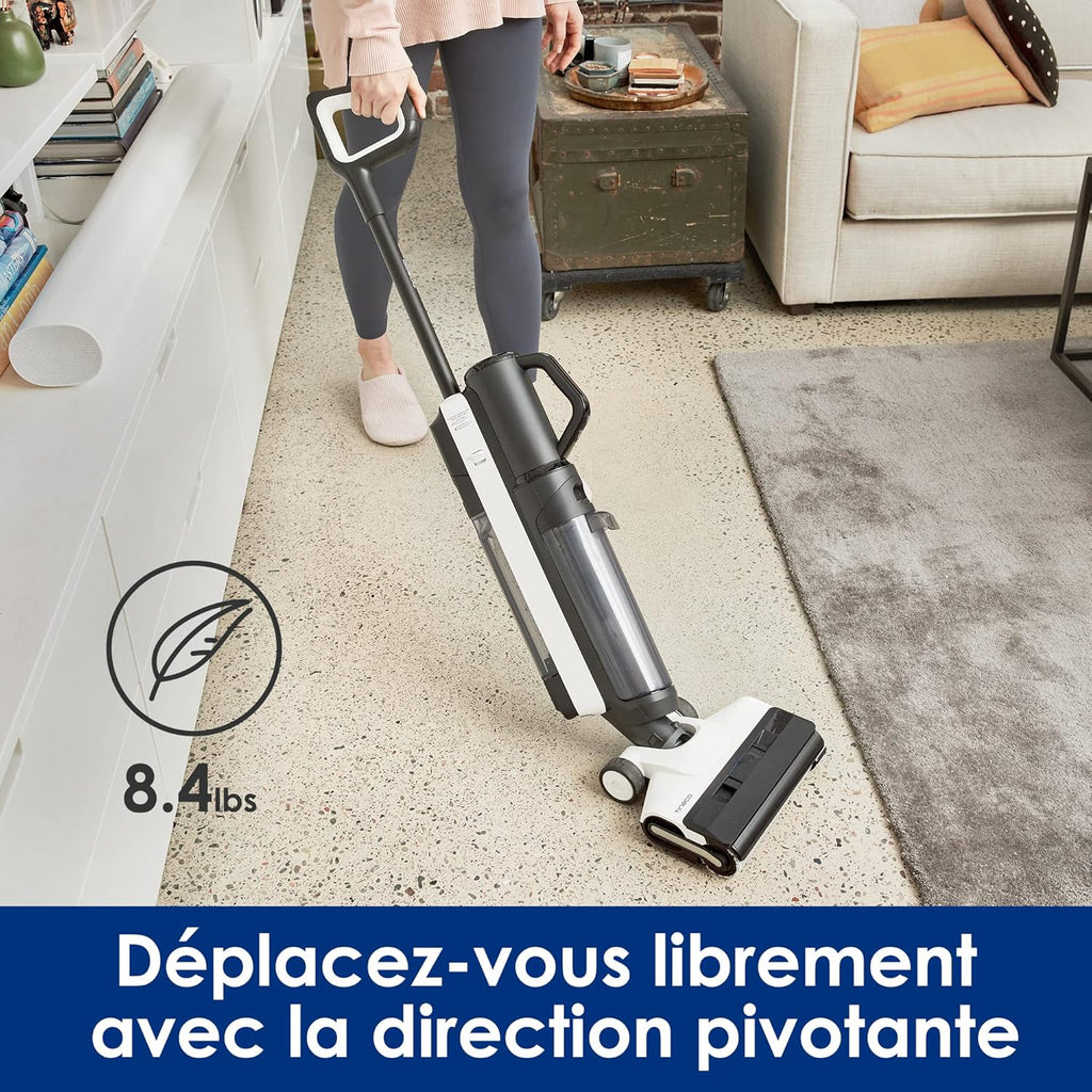 Aspiradora y fregadora inalámbrica inteligente Tineco Floor One S5 Combo, S5 Combo ideal para suciedad pegajosa y pelo de mascotas, ligera, ultrasilenciosa, pantalla inteligente