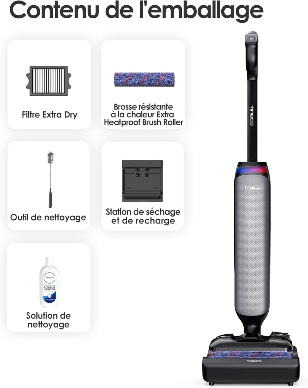 Tineco Floor One S7 Artist Aspiradora Fregadora, Aspiradora Escoba sin Cable, Potente succión de 22 kPa, Limpieza de doble borde, 50 min de autonomía, se reclina a 180°, Flashdry a 85°C, diseño antienredos
