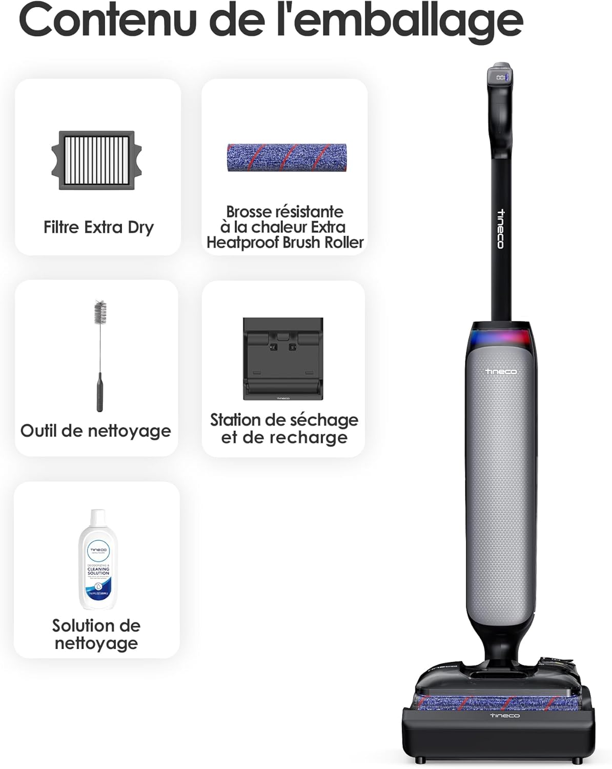 Tineco Floor One S7 Artist Aspiradora Fregadora, Aspiradora Escoba sin Cable, Potente succión de 22 kPa, Limpieza de doble borde, 50 min de autonomía, se reclina a 180°, Flashdry a 85°C, diseño antienredos